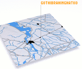 3d view of Goth Ibrāhīm Ghatko