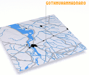 3d view of Goth Muhammad Nāro