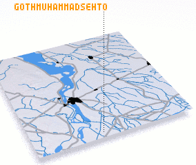 3d view of Goth Muhammad Sehto