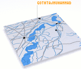 3d view of Goth Tāj Muhammad