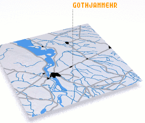 3d view of Goth Jām Mehr