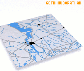 3d view of Goth Khudo Pathān