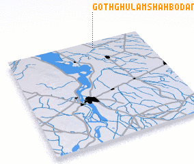 3d view of Goth Ghulām Shāh Bodāni