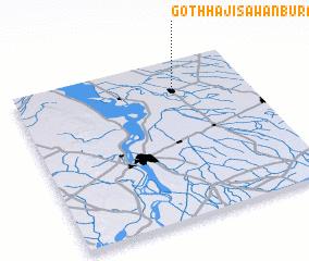 3d view of Goth Hāji Sāwan Buraro