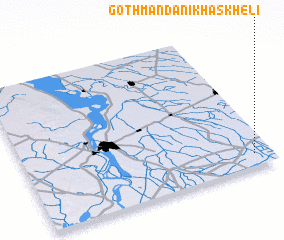 3d view of Goth Mandani Khāskheli