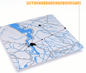 3d view of Goth Khabbar Khān Bhurgari