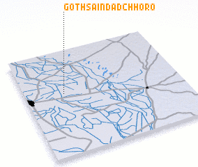 3d view of Goth Sāīndād Chhoro