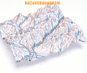 3d view of Bāzār-e Badakhshi