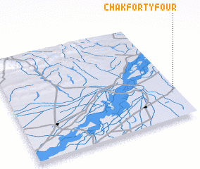 3d view of Chak Forty-four