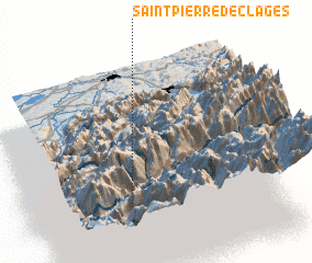 3d view of Saint-Pierre-de-Clages