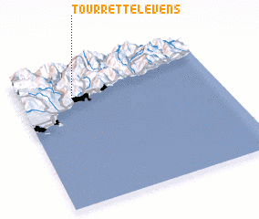 3d view of Tourrette-Levens