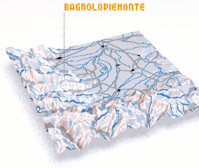 3d view of Bagnolo Piemonte