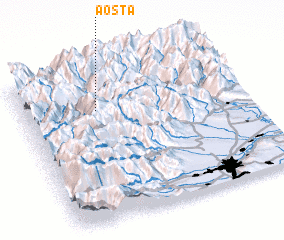 3d view of Aosta