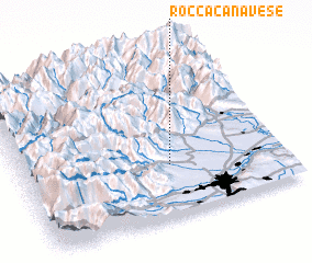 3d view of Rocca Canavese