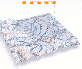 3d view of Villanova Mondovì