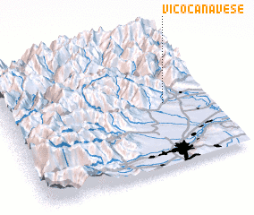 3d view of Vico Canavese
