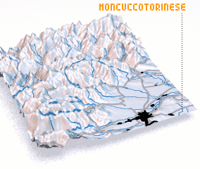 3d view of Moncucco Torinese