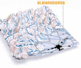 3d view of Albiano dʼIvrea