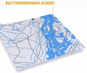 3d view of Basti Kaman Khān Lashāri