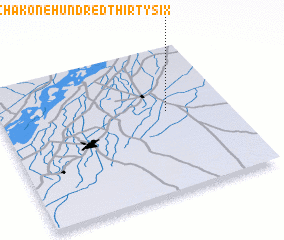 3d view of Chak One Hundred Thirty-six