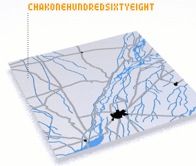 3d view of Chak One Hundred Sixty-eight