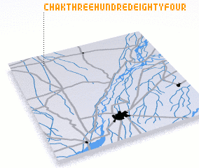 3d view of Chak Three Hundred Eighty-four