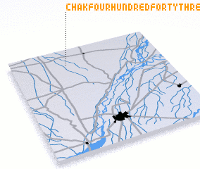 3d view of Chak Four Hundred Forty-three