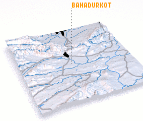 3d view of Bahādur Kot