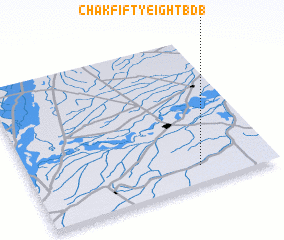 3d view of Chak Fifty-eight B-DB