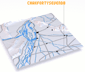 3d view of Chak Forty-seven DB