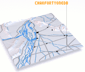 3d view of Chak Forty-one DB