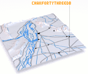 3d view of Chak Forty-three DB