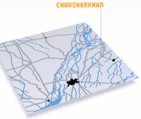 3d view of Chak Sher Khān