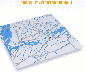 3d view of Chak Sixty-eight D B Shumāli