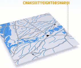 3d view of Chak Sixty-eight D B Sharqi