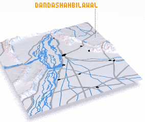 3d view of Danda Shāh Bilāwal