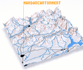 3d view of Mardān Cantonment