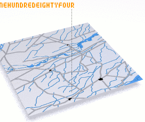 3d view of Chak Twenty-five-One Hundred Eighty-four