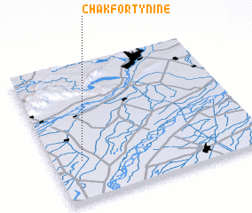 3d view of Chak Forty-nine