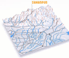 3d view of Sahānpur