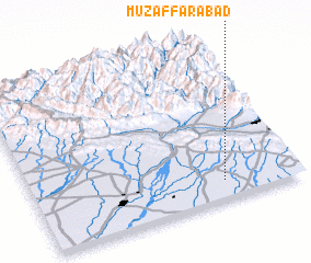 3d view of Muzaffarābād