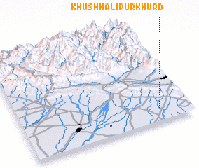 3d view of Khushhālipur Khurd