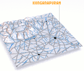 3d view of Konganāpuram