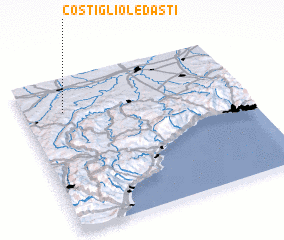 3d view of Costigliole dʼAsti