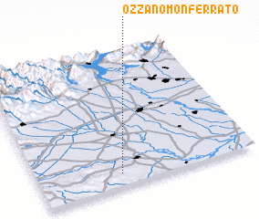 3d view of Ozzano Monferrato