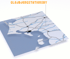 3d view of Glejbjerg Stationsby