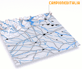 3d view of Campione dʼItalia