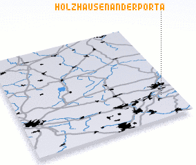 3d view of Holzhausen an der Porta