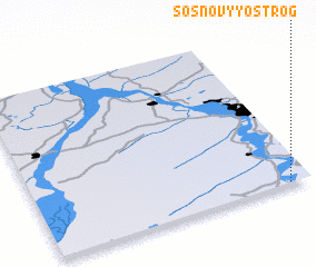 3d view of Sosnovyy Ostrog