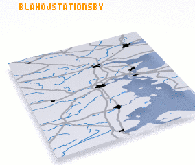 3d view of Blåhøj Stationsby